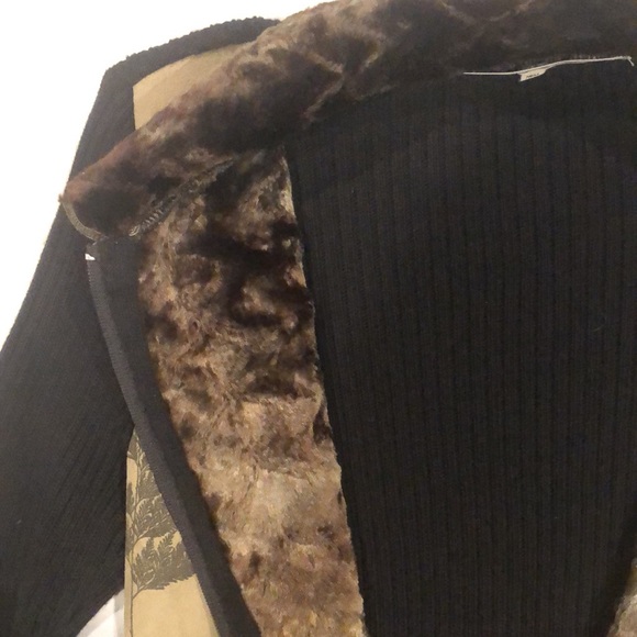 Robert Kitchen Canada Suede Sweater Jacket with Faux Fur - Picture 3 of 4